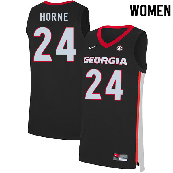 Women #24 P.J. Horne Georgia Bulldogs College Basketball Jerseys Sale-Black